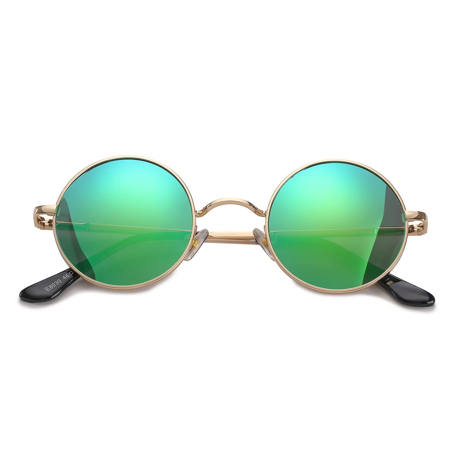 HJSTESPolarized Round Sunglasses Womens Men Retro Hippie Glasses Small Circle Sunnies