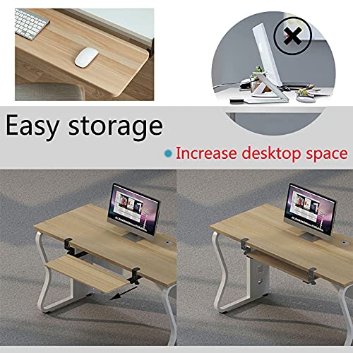 Verstellbare Tastaturablage aus Holz – höhenverstellbare Plattformverlängerung für Arbeit und Gaming, ausziehbare Ablage unter dem Schreibtisch, einfache Installation, 5 Farboptionen