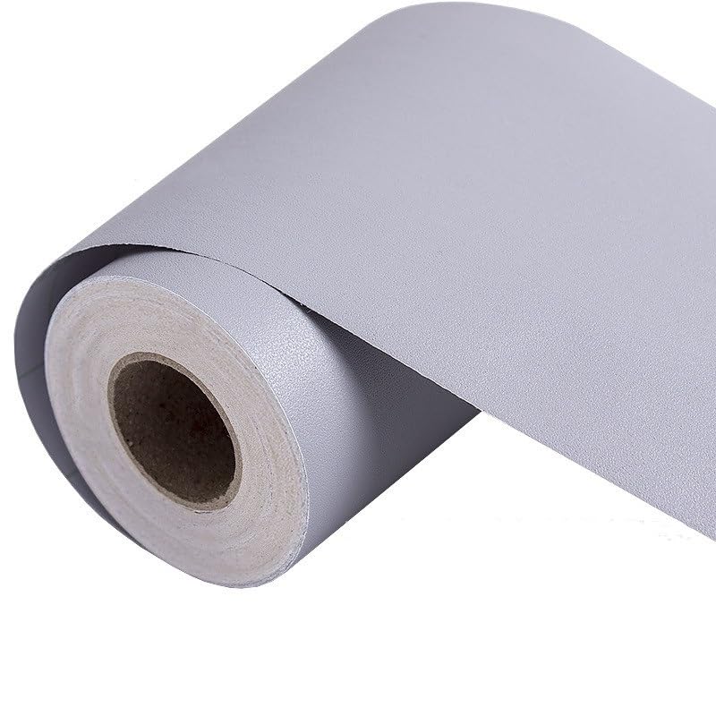Générique Frise Murale Adhesive 5M Auto-adhésif PVC Taille Ligne Pure Couleur Papier Peint Imperméable Fond Mur Bordure Plinthe Autocollant Décalque Décoration de La Maison(Light grey,20CM Height)