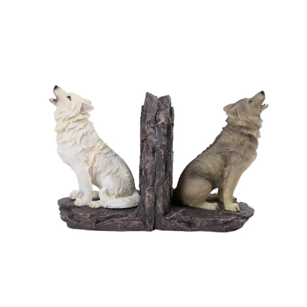 Pacific Giftware Wolf Buchstützen Heulende Wölfe Figur Statue