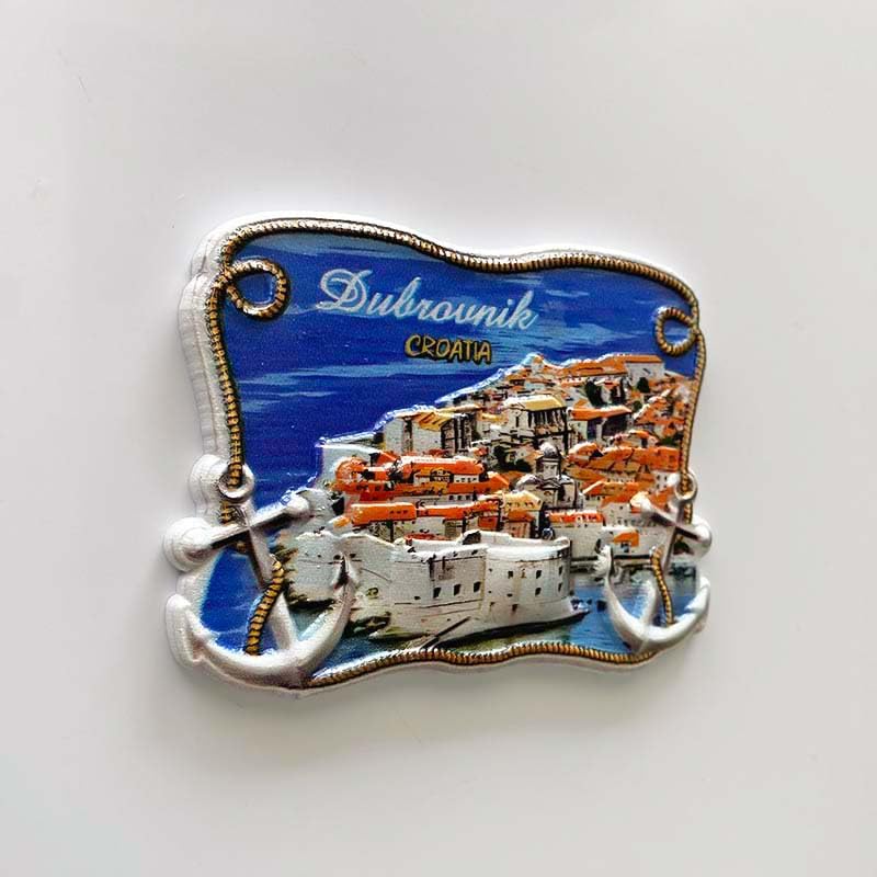 Imán decorativo Dubrovnik Croacia diseño ciudad y anclas miniatura 2
