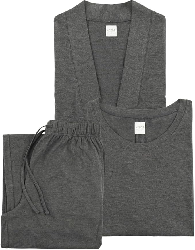 K E L O R Women’s 3 Piece Pajama Set – Soft Bamboo Viscose Loungewear, Premium Lounge Set for Women, Lightweight PJs with Robe