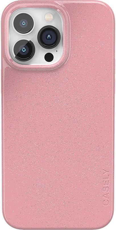 Casely Case Compatible with iPhone 14 Pro Max | Sunkissed | Pink Pastel Shimmer | Classic Ultra Slim Design | Compatible with MagSafe