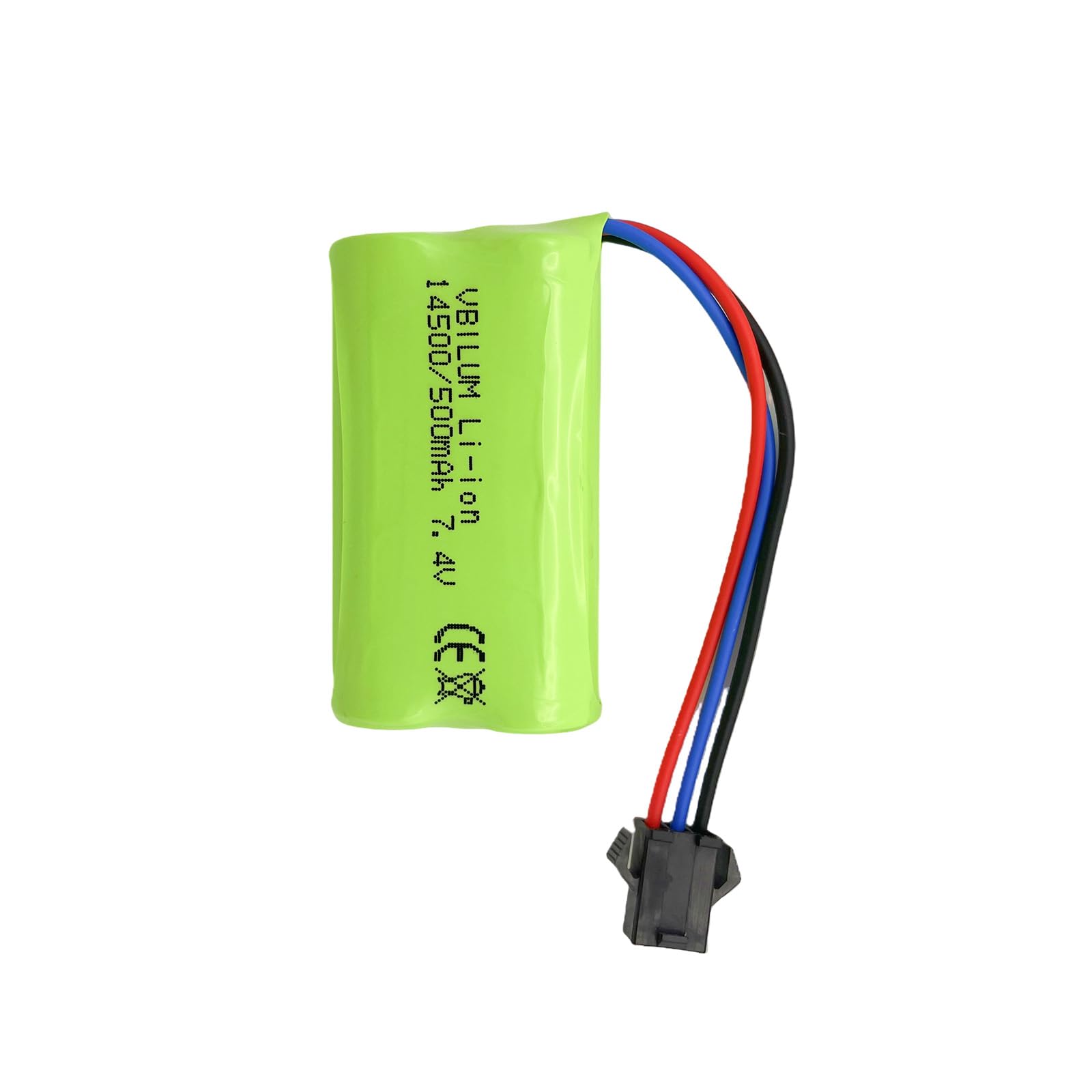 BORSCELLOR 2 batterie ricaricabili agli ioni di litio RC da 7,4 V, 500 mAh, SM-4P, con cavo di ricarica USB per auto giocattolo RC, Stunt Dumper, camion RC, barca RC, veicolo da