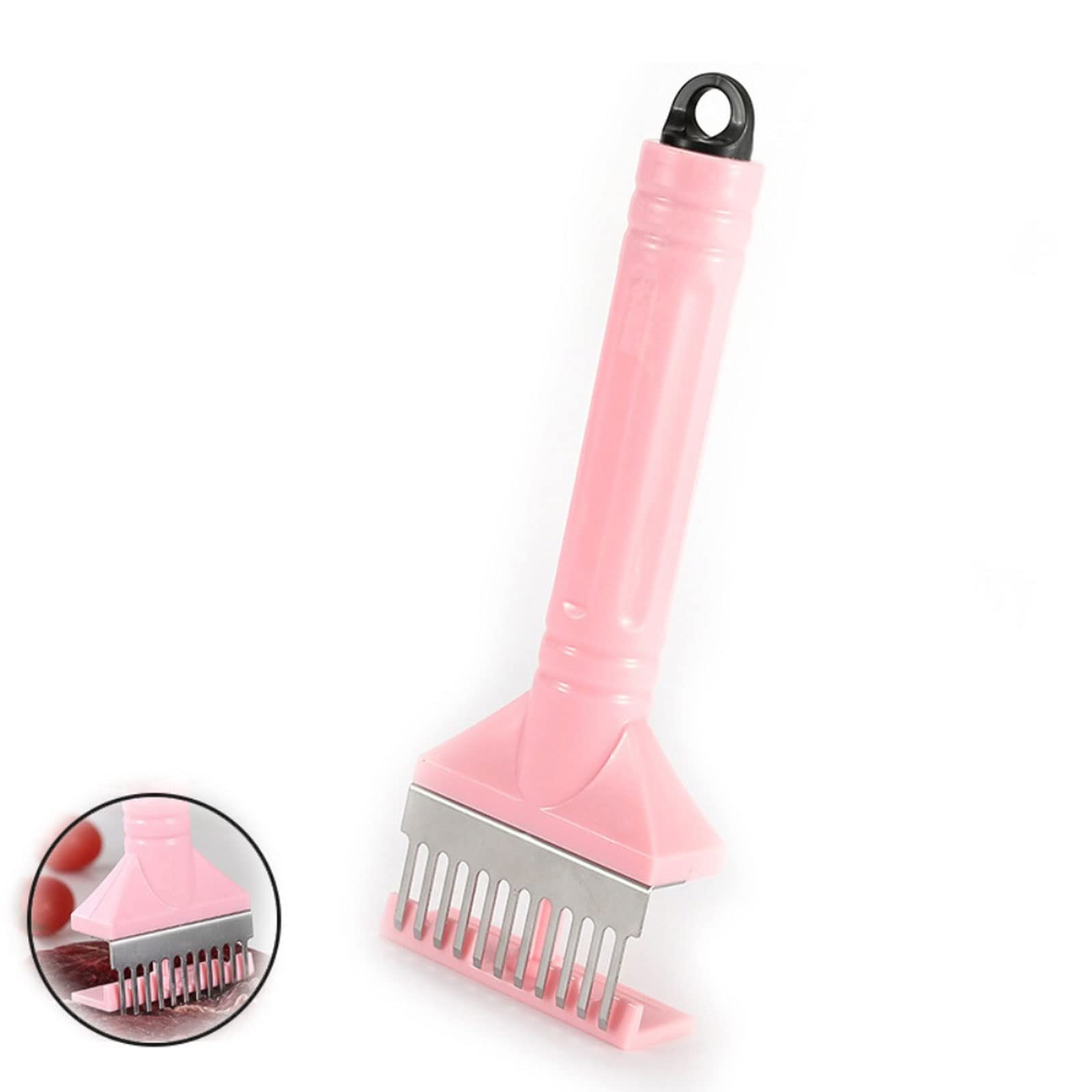 JINGYAN Batticarne Aghi per tenuta in acciaio inox pressabile Carne Tendi Piercing Breaker Brucatori di carne Attrezzi da cucina Utensili(Pink)
