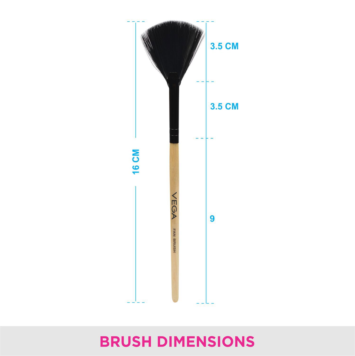 VEGA Fan Makeup Brush, (EV-11) - Wooden