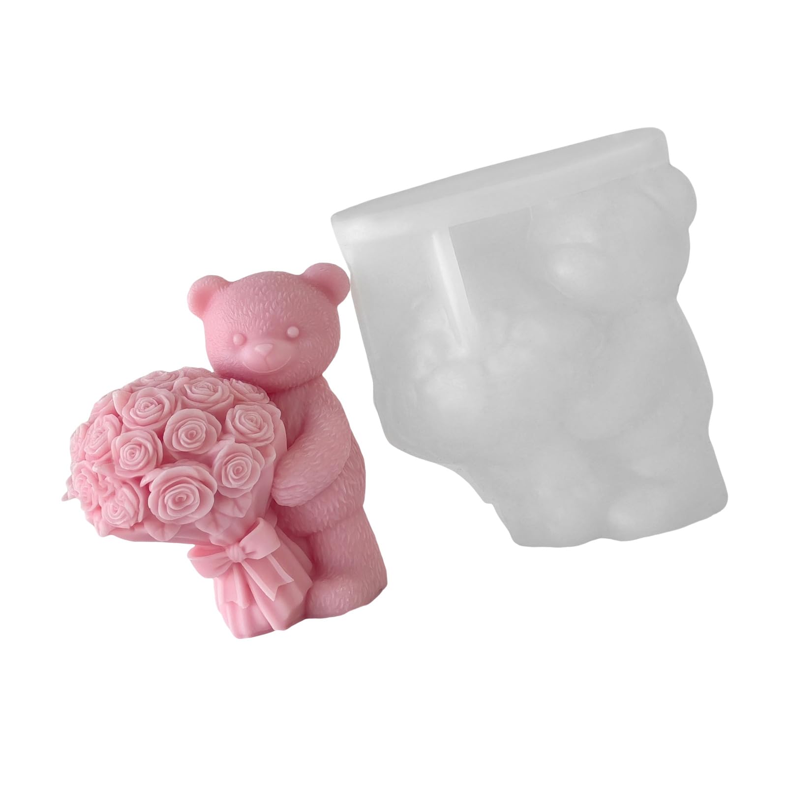 NEWFT Bear Mold for Making, Silicone CandledMold Bear Epoxy Resin Casting Molds for Diys, Candled, Soap Making Molds