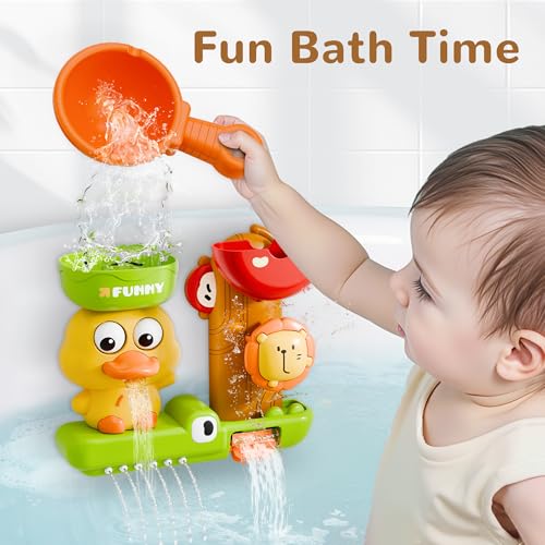 iPlay, iLearn Bath Toys for Toddlers 1-3, Baby Waterfall Bathtub Toy W/ Suction Cup, Kids Bath Tub Shower Playset, Infant Bathtime Fun Summer Pool Birthday Gift 18 24 Month, 2-4, 3-5 Year Old Girl Boy - Image 3