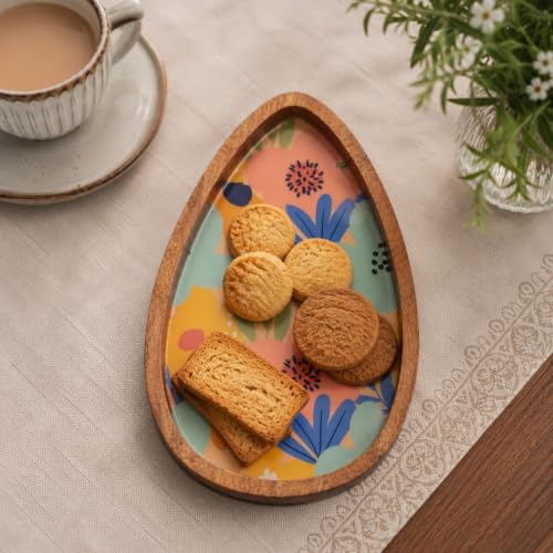 Image of Eggstravagant Serving Platter | Unique Egg Shape Multipurpose Platter for Snacks, Fruits & Desserts | Premium Table Decor Platter for Dining & Kitchen