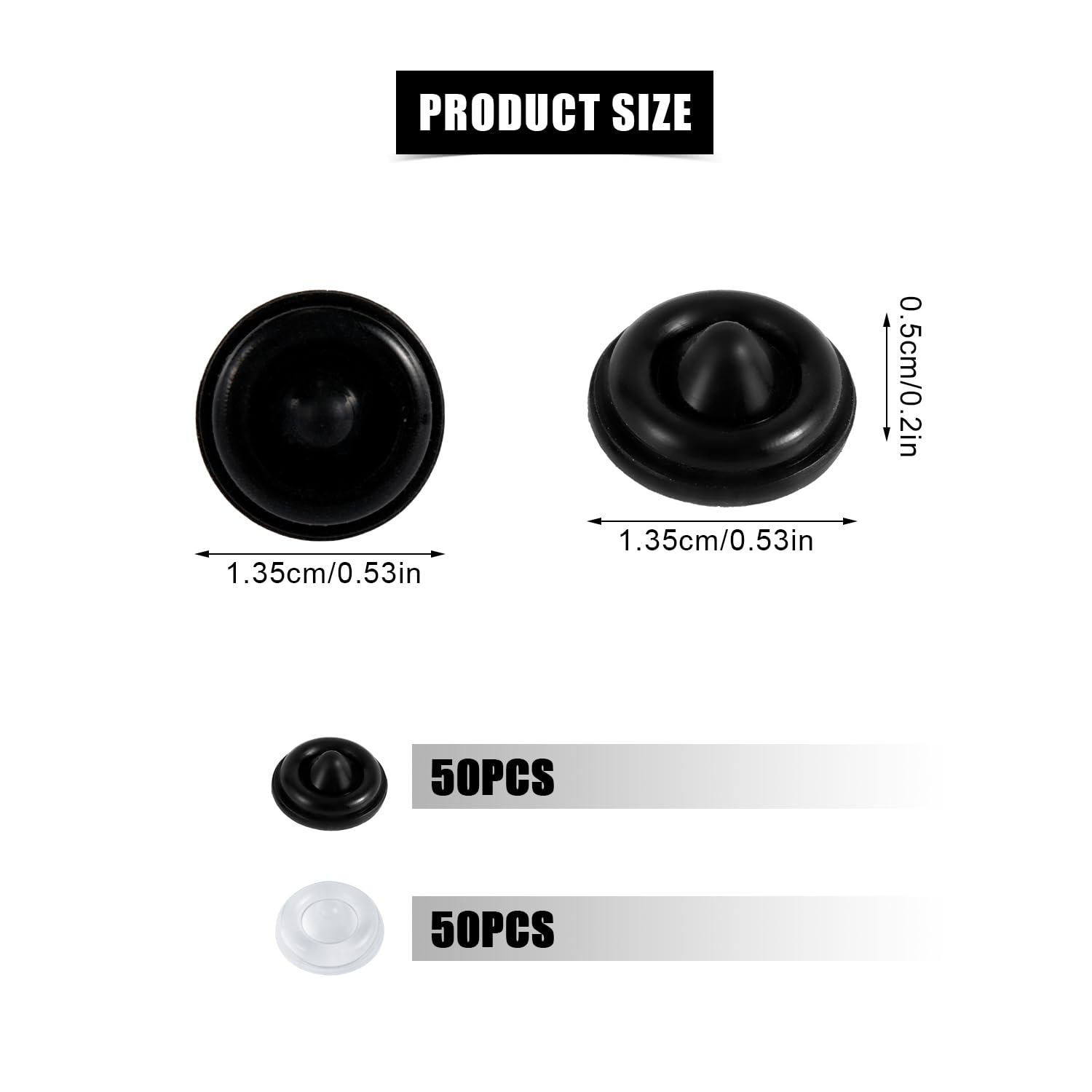 PEUTIER 100pcs Anti-Slip Snowboard Stomp Pads Mat, Self-Adhesive Spike Snowboarding Step Pad Extra Grip Pad Winter Ski Accessories (Clear, Black)