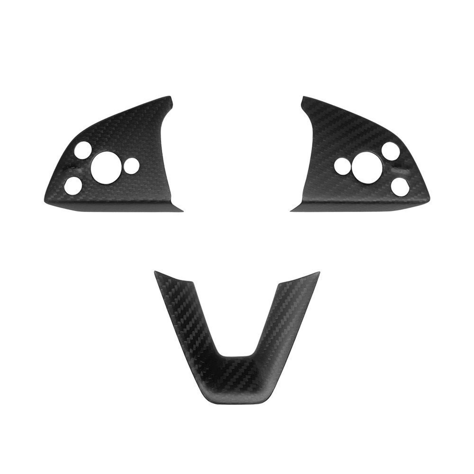 KUWAYO 3pcs Steering Wheel Sticker for T-e-s-l-a Model Y Launch/Juniper 2025 100% Rear Carbon Fiber Panel Cover Interior Car Accessories(Matte Carbon 3Pcs)