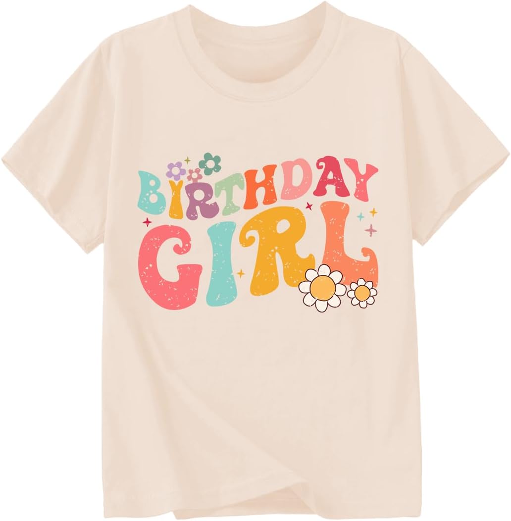 Birthday Girl Shirt 2nd 3rd 4th 5th 6th 7th 8th 9th Girls Birthday Tshirts Cotton Short Sleeve Tees