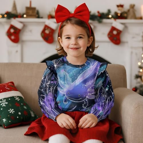 Girls Sweatshirt 1-8T Casual Kids Ruffle Long Sleeve Pullover Loose Crewneck Sweatshirts Blouse Fall Clothes3