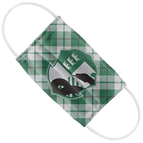 Popfunk Harry Potter Kids Slytherin Plaid Logo 1-Ply Reusable Face Mask Covering with Adjustable Nose Wire