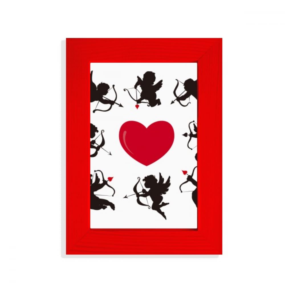 Cadre photo Cupidon ange cœur rouge : porte-photo de mariage romantique