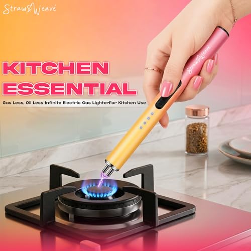 Image of Rechargeable Electric Gas Lighter for Kitchen, Lighter for Gas Stove, Candles, Pooja, 1 Year Warranty, C-Type USB, Kitchen Tools, Multi Purpose, Slider & Windproof