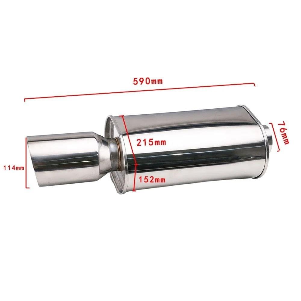 Auspuffblende, Autoauspuffschalldämpfer, Rennsportauspuff, Turbo-Sound, Boost, 76 mm Edelstahlrohr, Auspuffendrohre