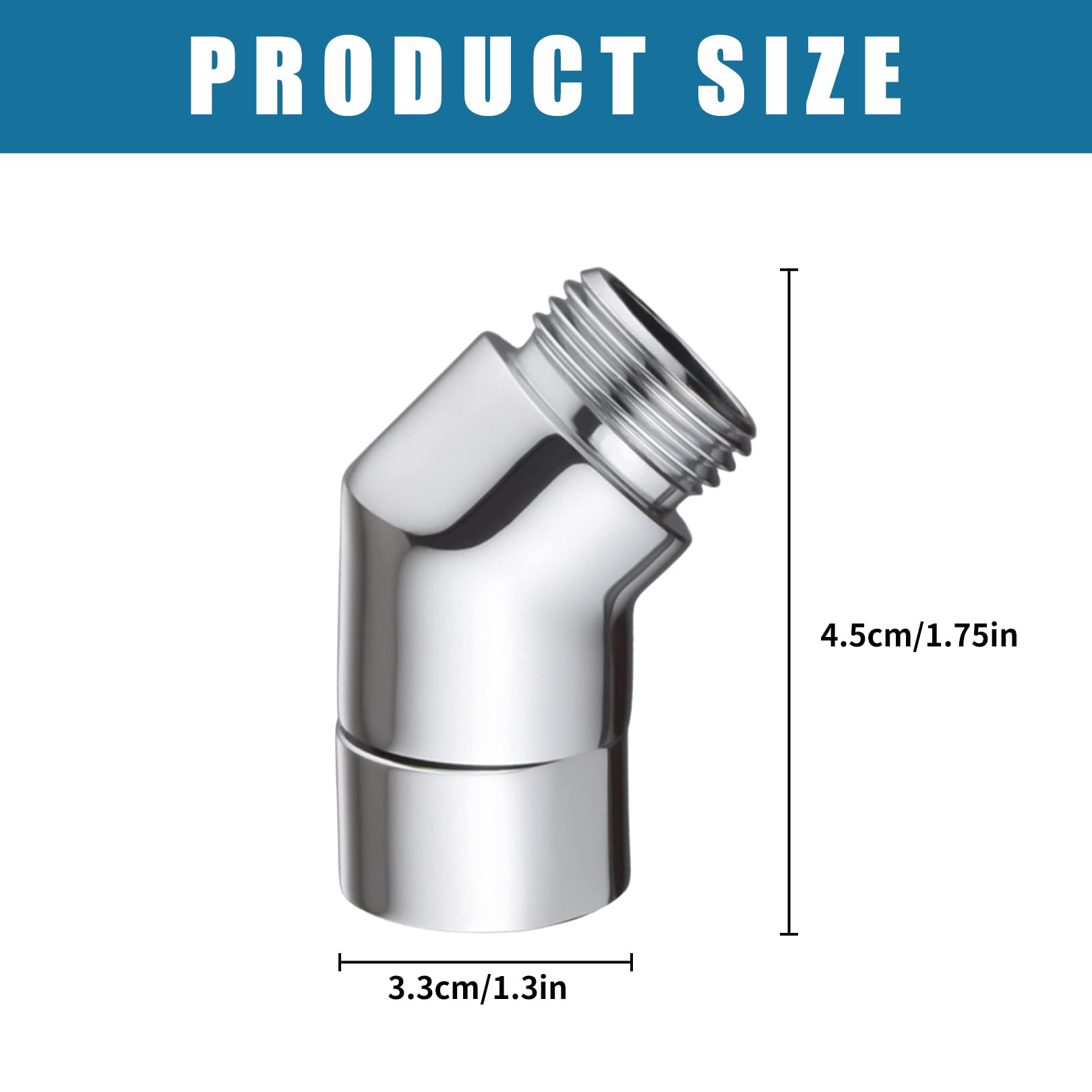 Shower Hose Adapter,Shower Head Adapter,Shower Curved Hose Extender Connector,Shower Head Holder Angled Adapter,135 Degree G1/2" Wall Mounted Pipe Elbow,for Bathroom Handheld Fixed Hoses - Image 2