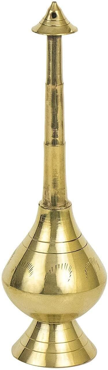 RSGM 12 Inches Brass Gulab Pash, Holy Water Sprinkler for Puja, Traditional Rituals