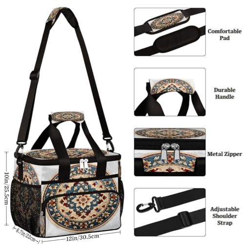 Oriental Patterns Insulated Picnic Backpack Lunch Box for Women Men Picnic Basket Tote Lunch Bag Picnic Bag Portable Lunch Bags for Picnic, Beach, Work, Trip,Office, Camp Abstract Texture