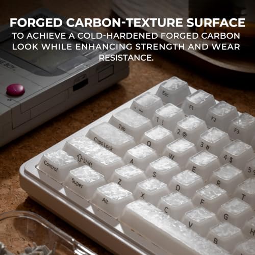 Image of XVX Frost Jelly Keycaps, Forged Carbon-Look Translucent Keyboard Keycaps | Cherry Profile 126 Keys Keycap Sets for Mechanical Keyboard with MX Switches