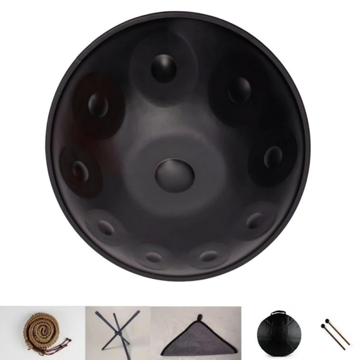 Bęben tamburynowy 440 Hz w 22-calowym D Minor 9 nut, 10 nut, 12 nut, stalowy bęben językowy, instrument bębenkowy z miękką torbą na bęben, młotkiem do bębenka, stojakiem na bęben, ściereczką do kurz
