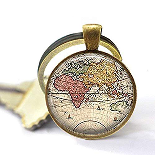 Porte-clés carte du monde, porte-clés antique avec globe terrestre, cadeau unique