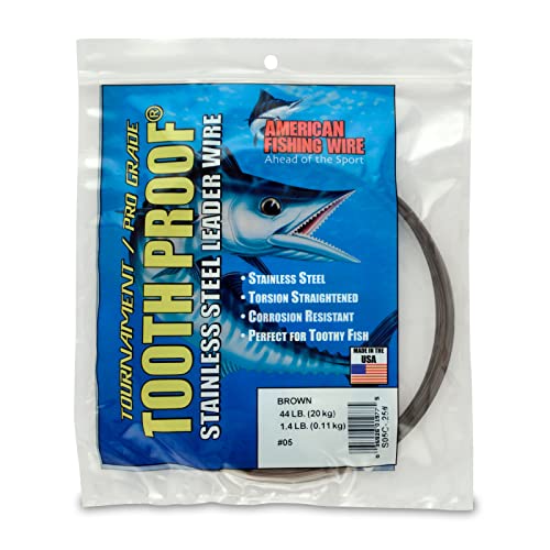 Image of American Fishing Wire Tooth Proof Stainless Steel Single Strand Leader Wire