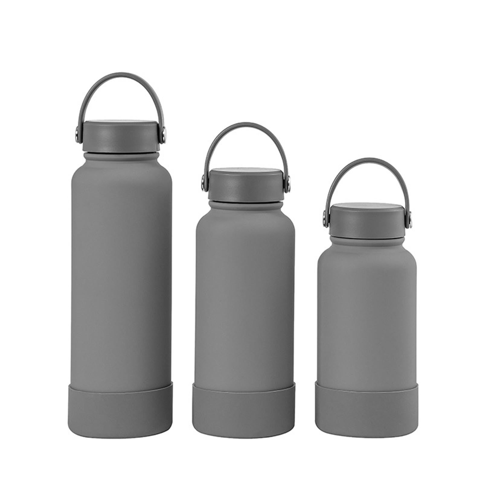PopieL Reisebecher aus Edelstahl 304, Große Kapazität, Thermobecher, Outdoor-Kaffeetasse, Tragbare Sport-Bergsteiger-Wasserflasche für Männer und Frauen,Grey-900ml