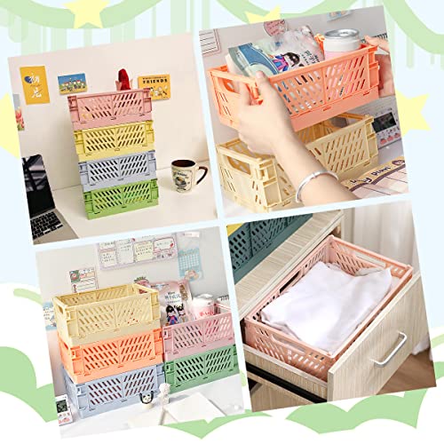 Aiuuee 6 Stücke Klappbox, Klappboxen Faltbar Stabil Groß 25 x 16 x 10cm, Kappkisten Stapelbar, Plastik Klappkorb Faltbare Aufbewahrungsbox für Büro Küche Badezimmer Kinderzimmer Schlafzimmer