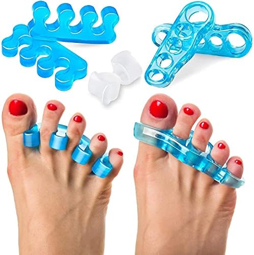 Sixora Premium Gel Toe Separators for Overlapping Toes, Toe Straighteners & Spacers, Hammer Toe & Bunion Corrector/Correct Your Toes Naturally!
