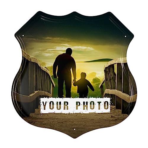 GZYZXP Enseigne en métal personnalisée, Plaque en métal personnalisée, Plaque en métal personnalisée avec Votre Message, Ajoutez Vos Propres Photos,...