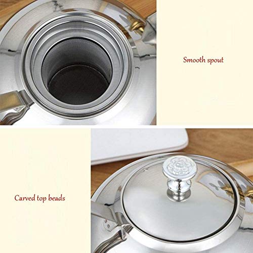 Théière cafetière en acier inoxydable SHISHI, finition miroir durable