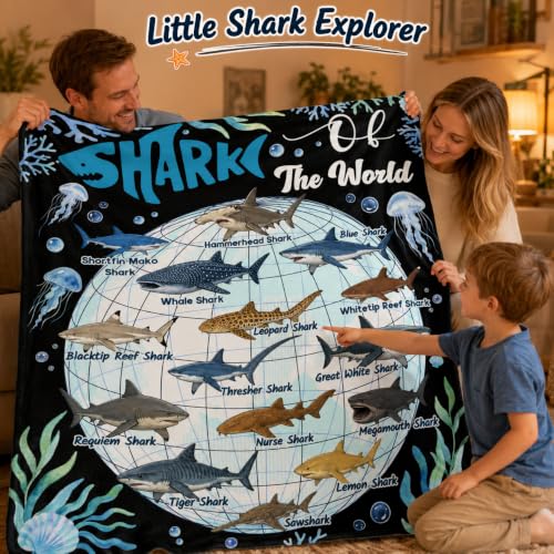 Xvx-Boom Shark Throw Blanket, Whale Shark Blanket, Fish Gift 40"x50" - image 4