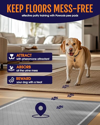 Image of Powools Charcoal Puppy Pads - 50 Packs, 34 inchx28 inch Ultra-Large Puppy Pads, Odor-Control Carbon Pee Pads for Dogs, 6-Layer Ultra-Absorbent & Quick-Dry Black Training Pads