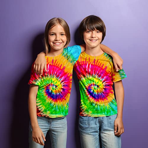 Image of Kids Tie Dye Shirt 6-18 Years Children Hippies Senior Tie-Dye Tee Tshirt for Boys' Girls'