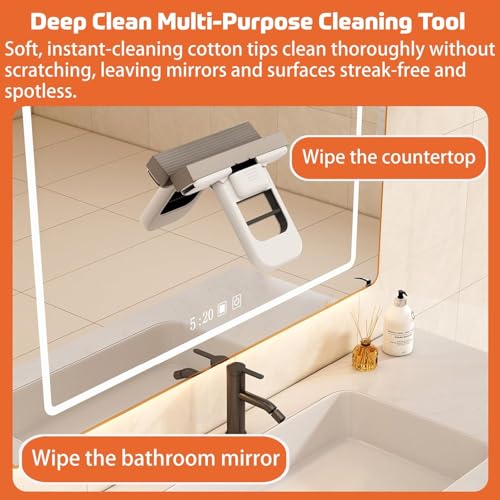 Image of Khedu Fab Mini Foldable Desktop Mop - Portable Cleaning Sponge Mop Handheld Self-Squeeze Sponge Cleaning Tool - Wet and Dry Use Cleaning System for Small Spaces - Bathroom & Kitchen(Pack of 1)
