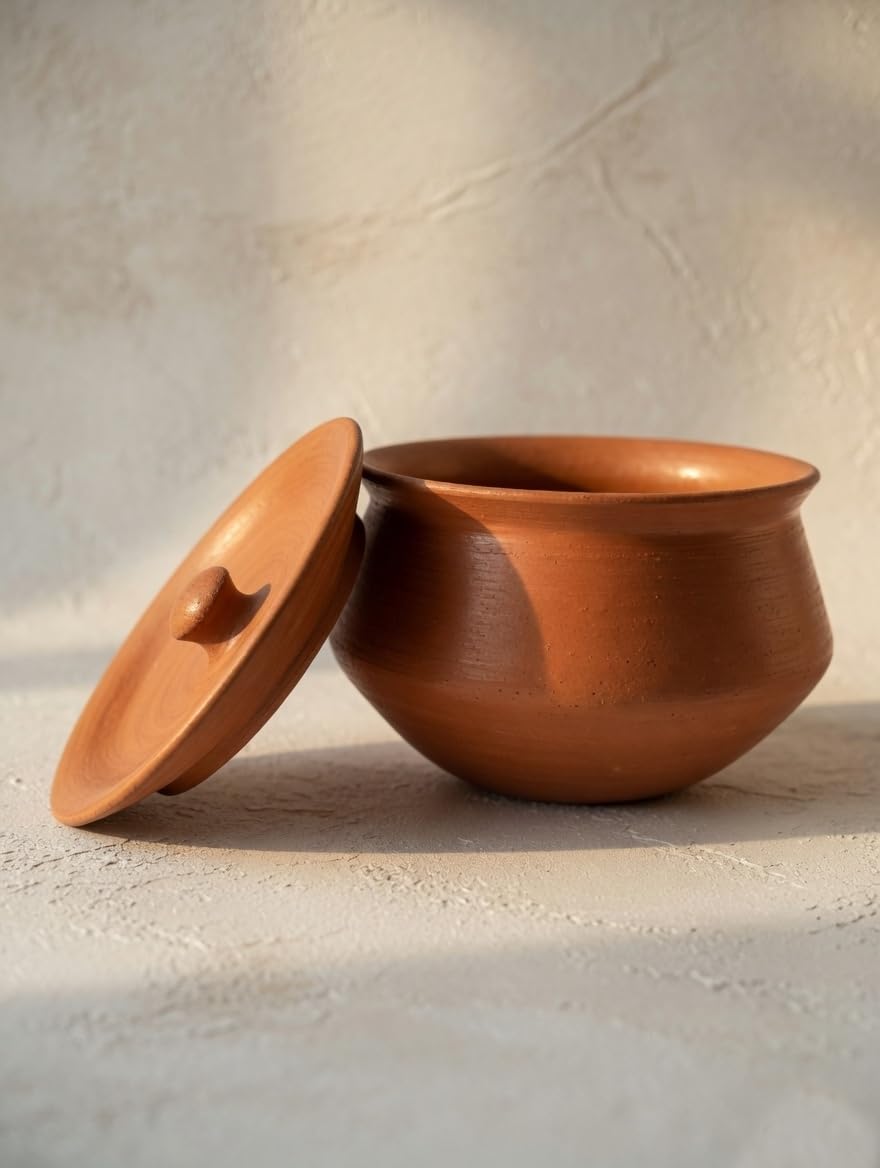 Organic Clay Dahi Handi - Traditional Indian Pot -5