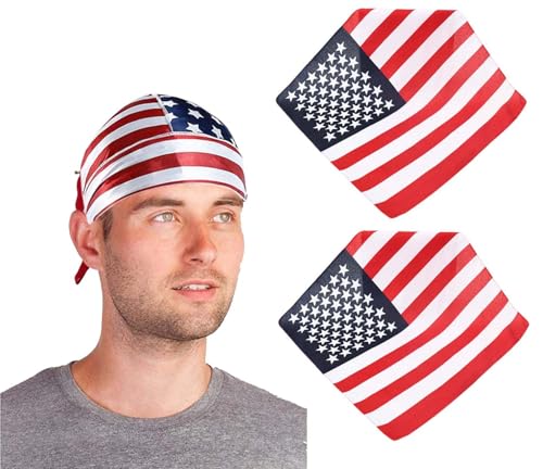 Stripe Star Headwear American Flag Bandana Scarf for Men Women Flag Scarf Neck Scarf Head Wrap PSWJ02