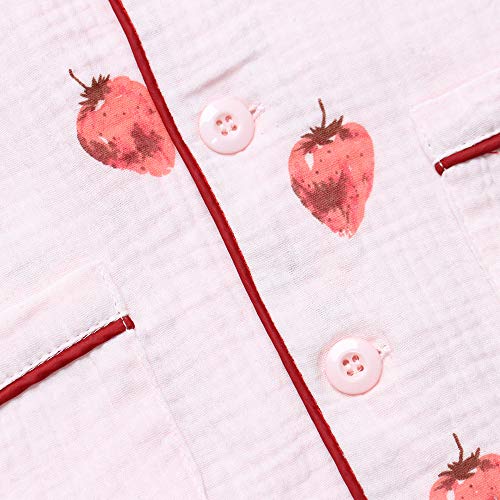 Toddler Girls Summer Pajama Set 100% Cotton Sleepwear Kids Short Sleeve Jammies Little Boy Pjs4