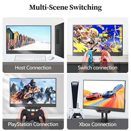 Image of Veout 13.3 inch 1080p Portable Monitor Slim Lightweight HDR Travel Small HDMI Display with Kickstand for Laptop PC /Mac /Phone /Xbox Switch /PS4