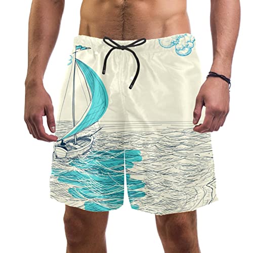 Maillots de bain pour hommes JDEZ, le short de plage style bateau à voile