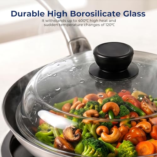 Image of Microwave Splatter Cover,10.7 In Round High Borosilicate Glass Microwave Cover for Food with Heat-Resistant Handle,Durable Splatter Covers Lids for Oven Plates,Pots & Pans,Dishwasher Safe