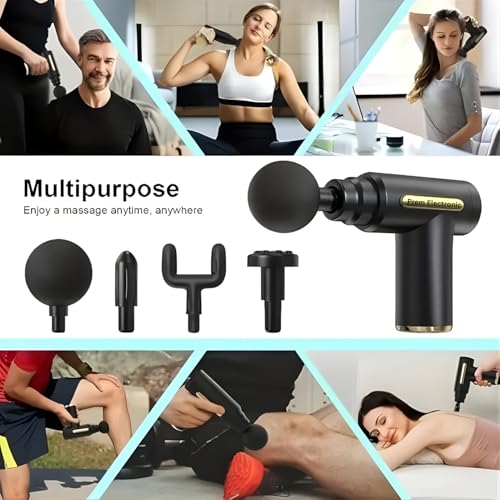 Image of Deep Tissue Massage Gun for Full Body Pain Relief, 6 Speed Levels, Normal & Turbo Modes, 4 Massage Heads, Type-C Charging, Cordless & Quiet Body Massager for Men & Women Mind Relex massage.