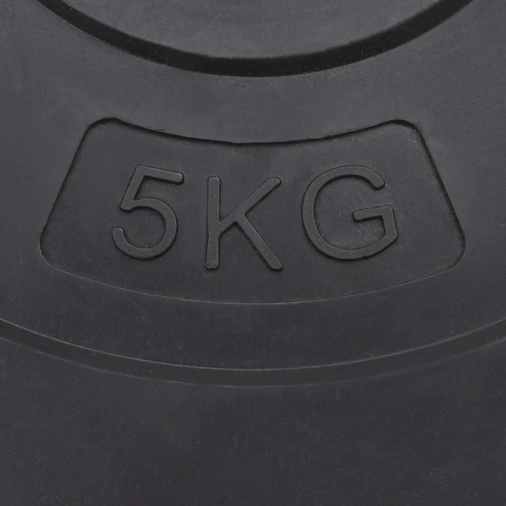 Set di dischi da 30 kg, 4 dischi da 2 x 10 kg, 2 x 5 kg, con rivestimento in plastica, non danneggiano il pavimento, per barre da 2,5 cm