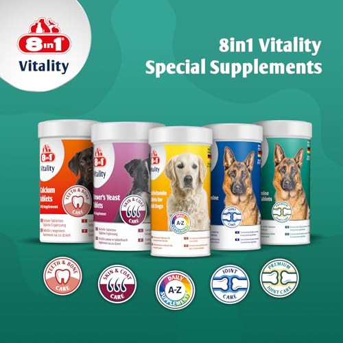 8in1 Glucosamin Tabletten mit MSM - zur Nahrungsergänzung bei ausgewachsenen und älteren Hunden, 1 Dose (55 Tabletten)