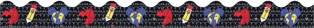Photo 1 of Eureka Disney Mickey Mouse School Supplies Board Trim and Classroom Decoration for Teachers, 12pc, 3.25'' W x 37'' L, (Model: 845225) Mickey Color Pop! - Apple, Pencil, World
