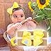 Yheahin Baby Girls Ribbon Bow Elastic Nylon Headband with Crystal Crown Toddler Bow-knot Stretchy Hair Band Birthday Party Hair Bow Accessories for Newborn Infant (Yellow, Elastic)