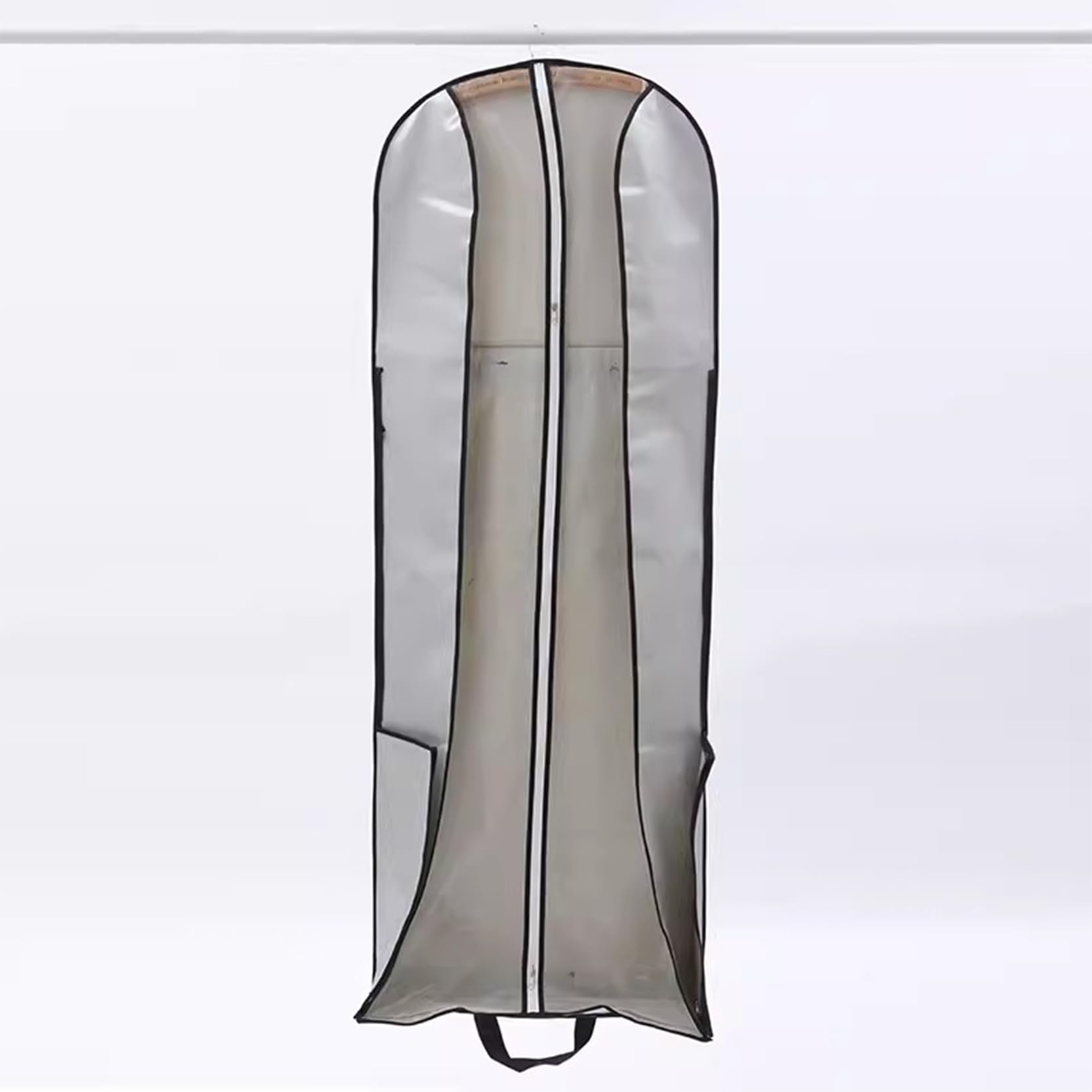 Fundas para Ropa Bolsas Protectoras para Vestidos de Novia/Vestidos Largos, Fundndas para Vestidos Largas Impermeables y Transpirables Bolsas para Ropa con Cremallera y Asa, H 63"/78",Grey-S
