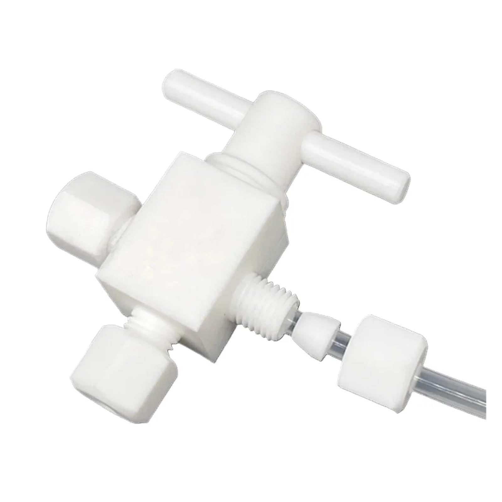 1/16" 1/8" 3/16" 1/4" 3/8" 1/2" 3/4" 2 3 4 6 8 10 12-25 mm diametro esterno tubo compressione Uoin PTFE verticale valvola a sfera con porta a 3 vie a L(19.05mm 3l4 Inch)